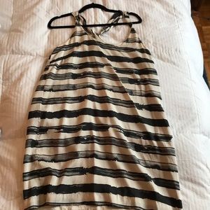 Black and white striped tank top dress